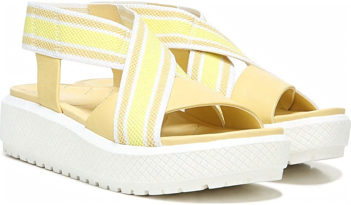Franco Niko Platform Sandal - Light Yellow Leather