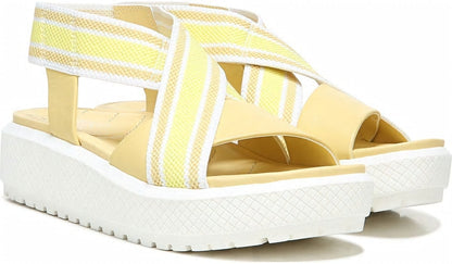 Franco Niko Platform Sandal - Light Yellow Leather