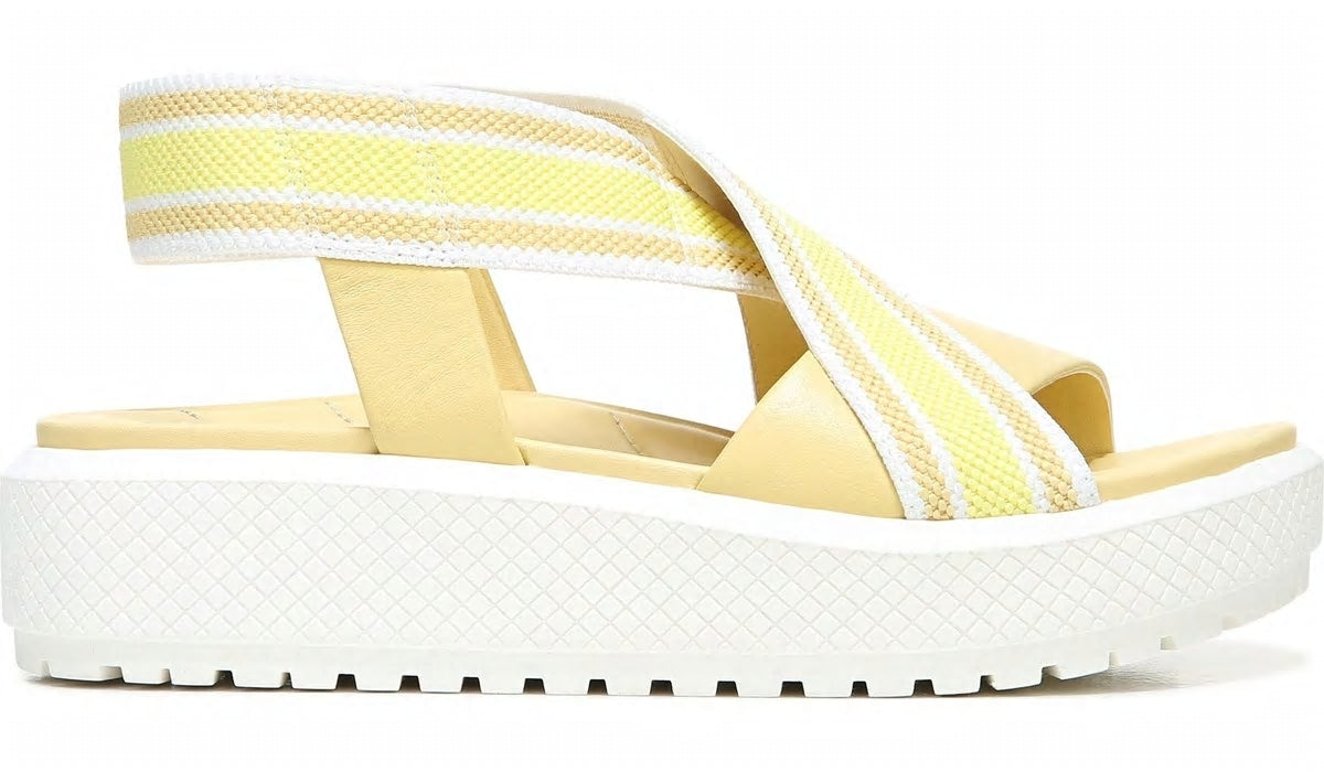 Franco Niko Platform Sandal - Light Yellow Leather