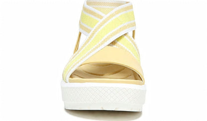 Franco Niko Platform Sandal - Light Yellow Leather