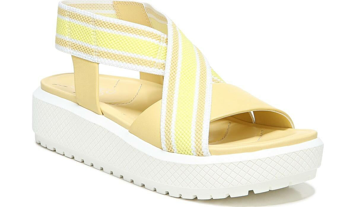 Franco Niko Platform Sandal - Light Yellow Leather