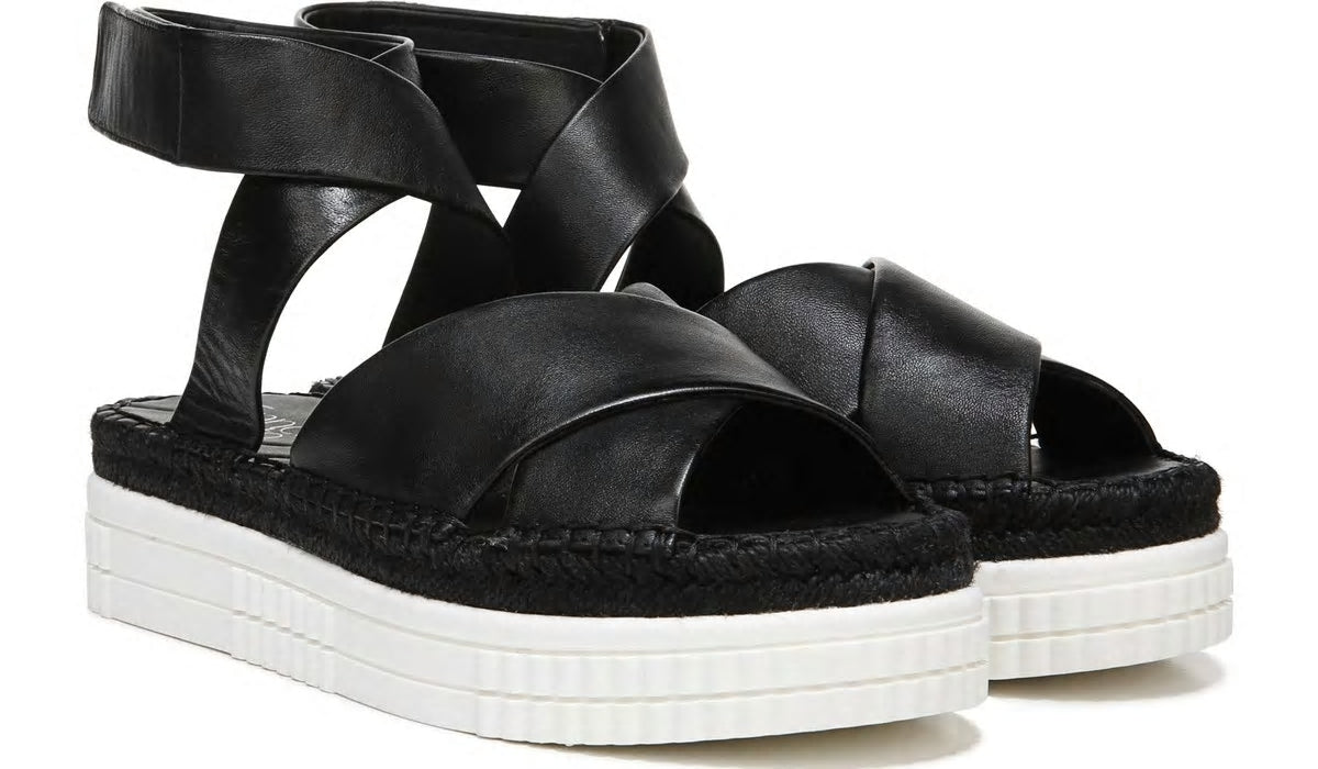 Franco Brock Platform Sandal - Black Leather