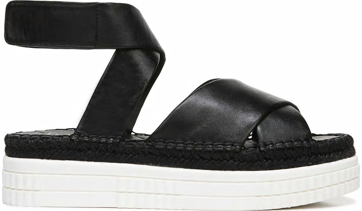 Franco Brock Platform Sandal - Black Leather