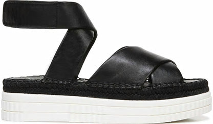 Franco Brock Platform Sandal - Black Leather