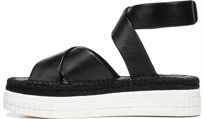 Franco Brock Platform Sandal - Black Leather