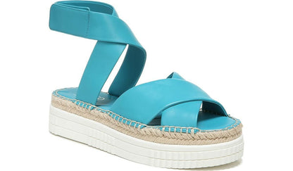 Franco Brock Platform Sandal - Teal Leather