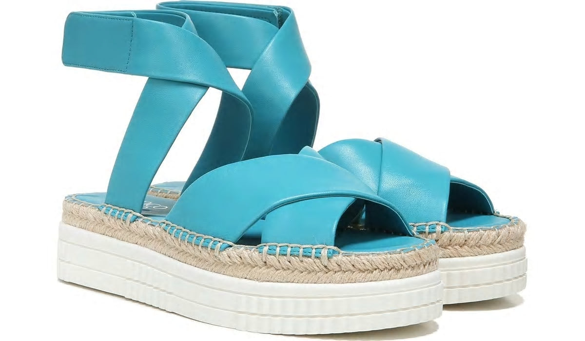 Franco Brock Platform Sandal - Teal Leather