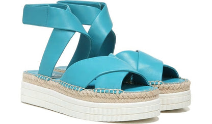 Franco Brock Platform Sandal - Teal Leather