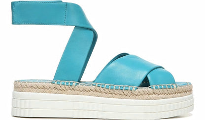 Franco Brock Platform Sandal - Teal Leather