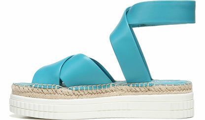 Franco Brock Platform Sandal - Teal Leather