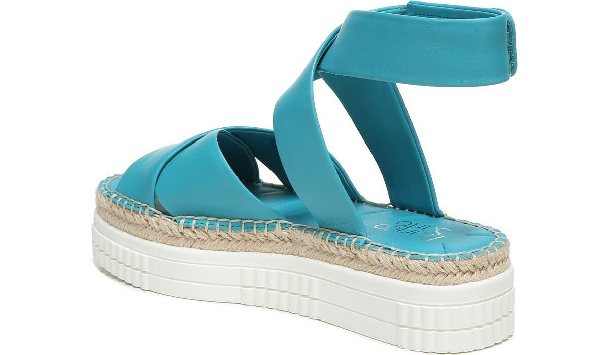 Franco Brock Platform Sandal - Teal Leather