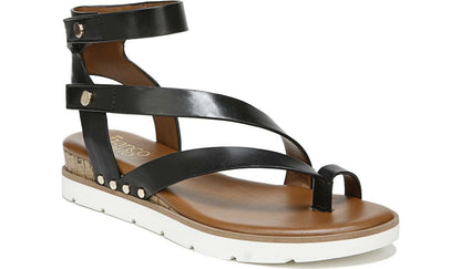 Franco Daven Gladiator Sandal - Black Faux Leather