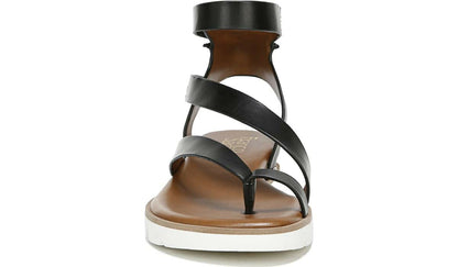 Franco Daven Gladiator Sandal - Black Faux Leather