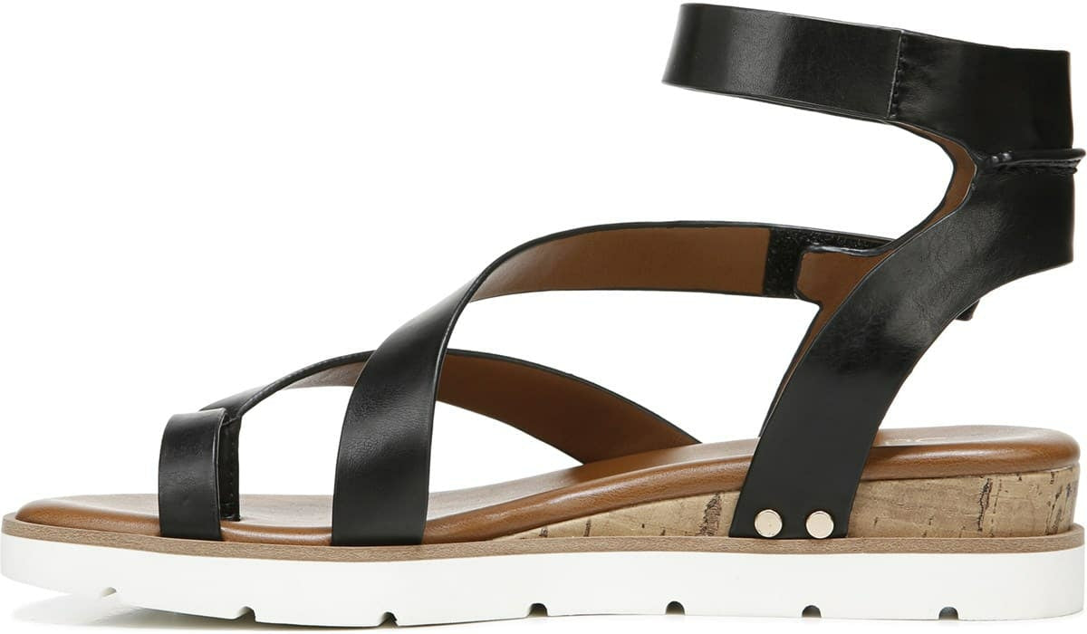 Franco Daven Gladiator Sandal - Black Faux Leather