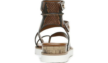 Franco Daven Gladiator Sandal - Cognac Snake Faux Leather