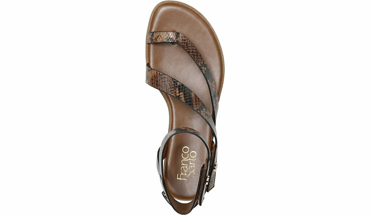 Franco Daven Gladiator Sandal - Cognac Snake Faux Leather
