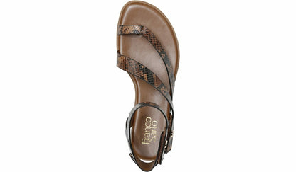 Franco Daven Gladiator Sandal - Cognac Snake Faux Leather