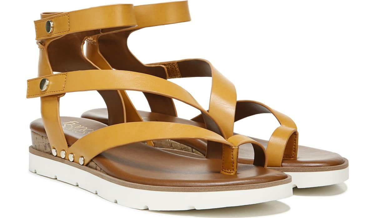 Franco Daven Gladiator Sandal - Goldenrod Faux Leather
