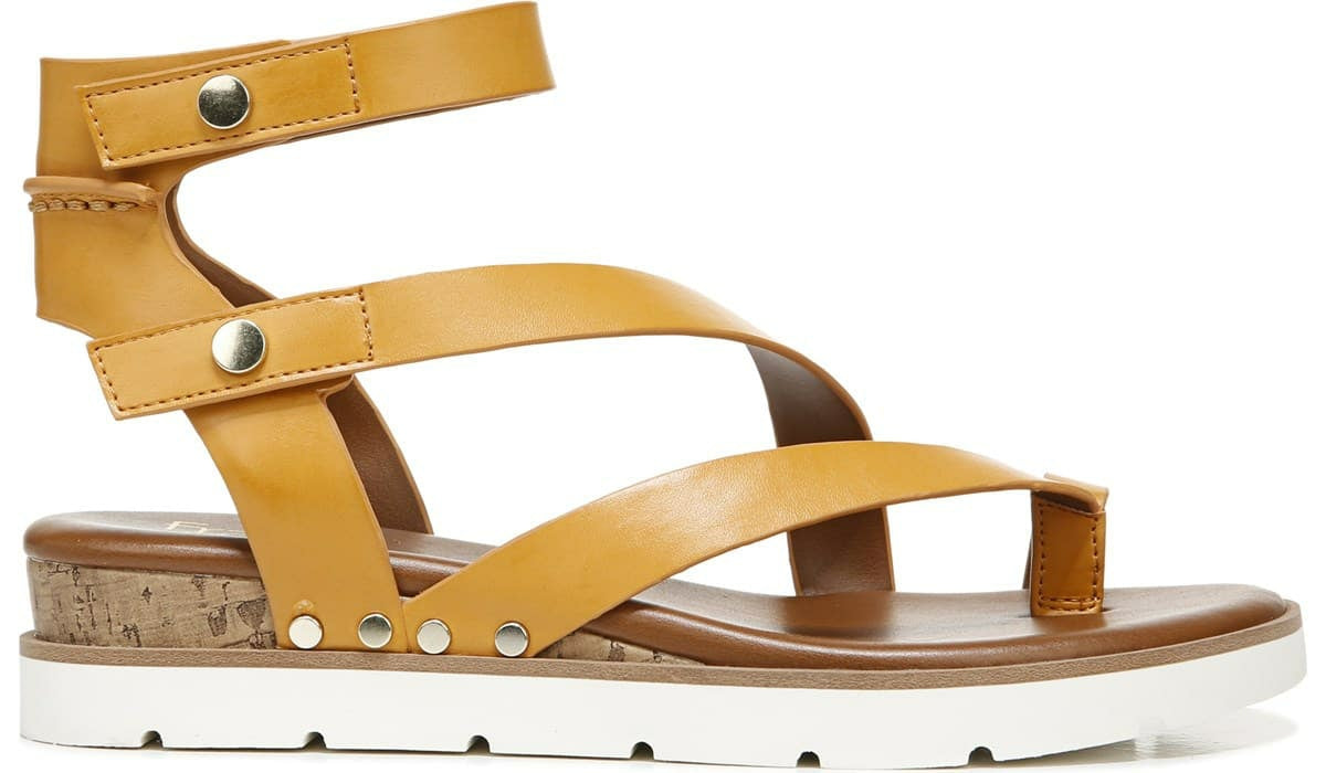 Franco Daven Gladiator Sandal - Goldenrod Faux Leather