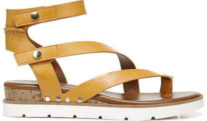 Franco Daven Gladiator Sandal - Goldenrod Faux Leather