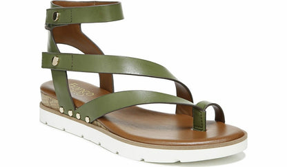 Franco Daven Gladiator Sandal - Olive Faux Leather