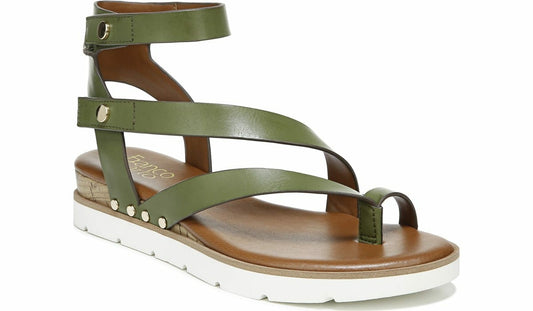 Franco Daven Gladiator Sandal - Olive Faux Leather