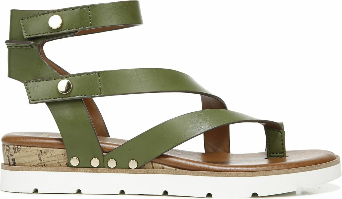 Franco Daven Gladiator Sandal - Olive Faux Leather