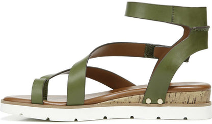 Franco Daven Gladiator Sandal - Olive Faux Leather