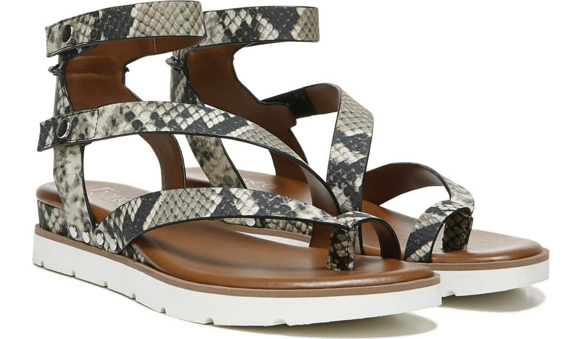 Franco Daven Gladiator Sandal - Roccia Snake Faux Leather