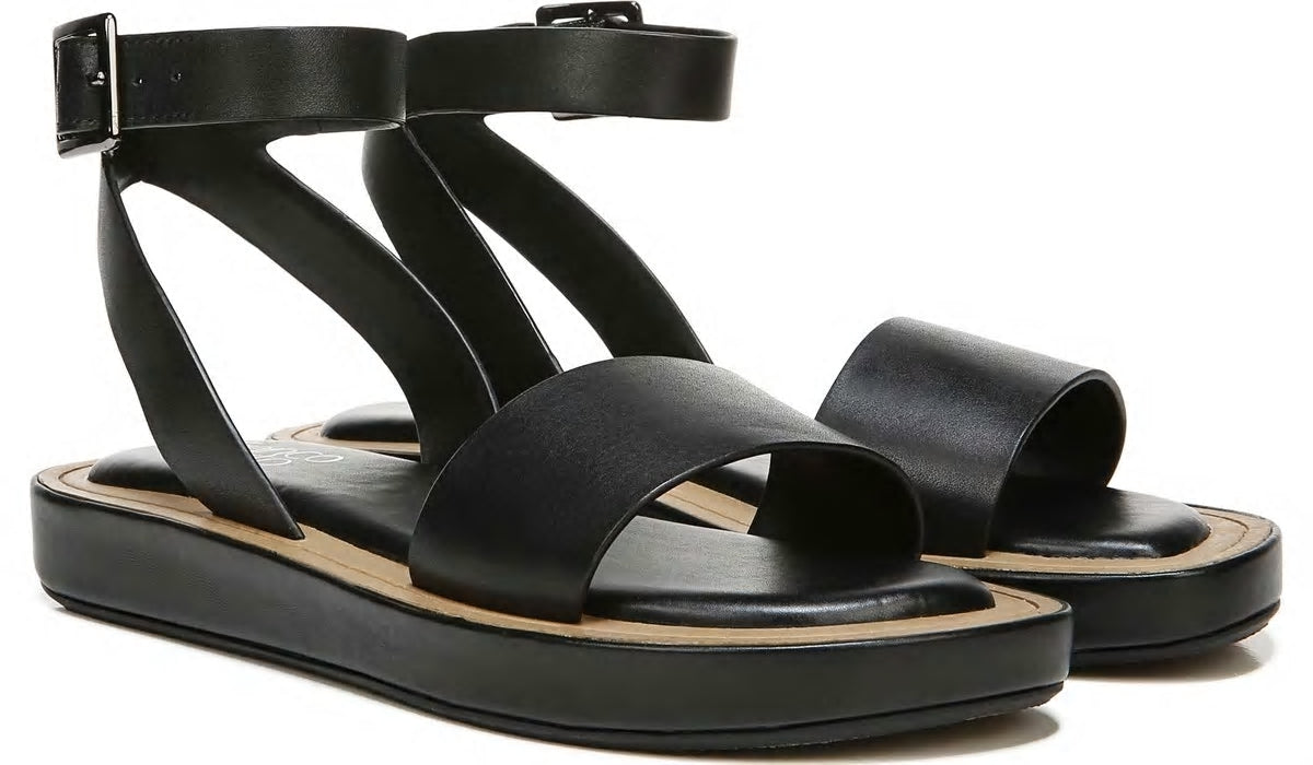Franco Eden Platform Sandal - Black Leather