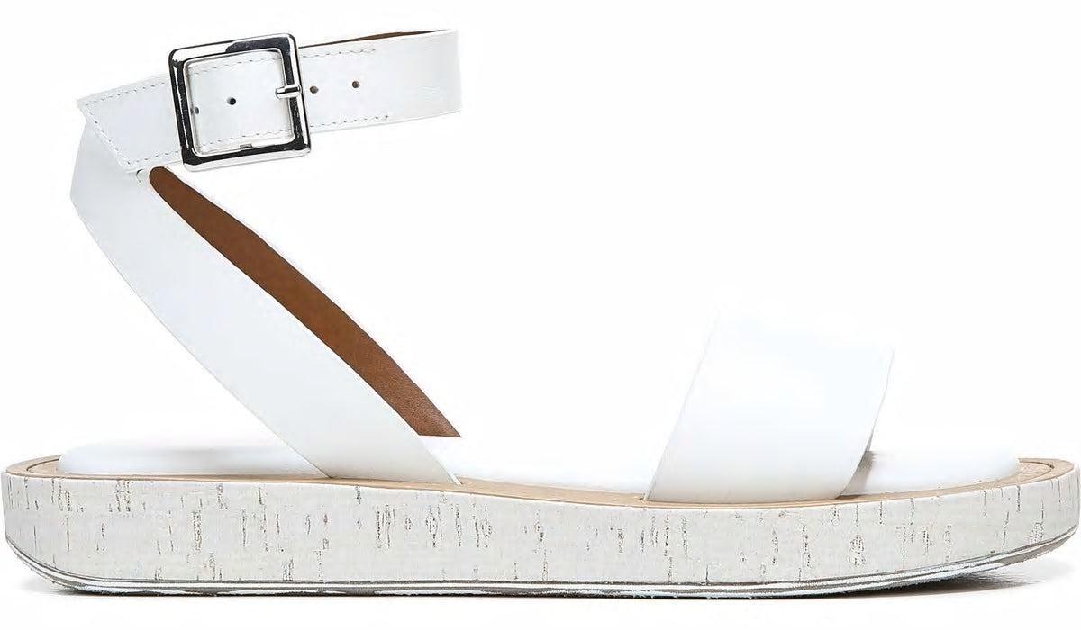 Franco Eden Platform Sandal - White Snake Print Faux Leather