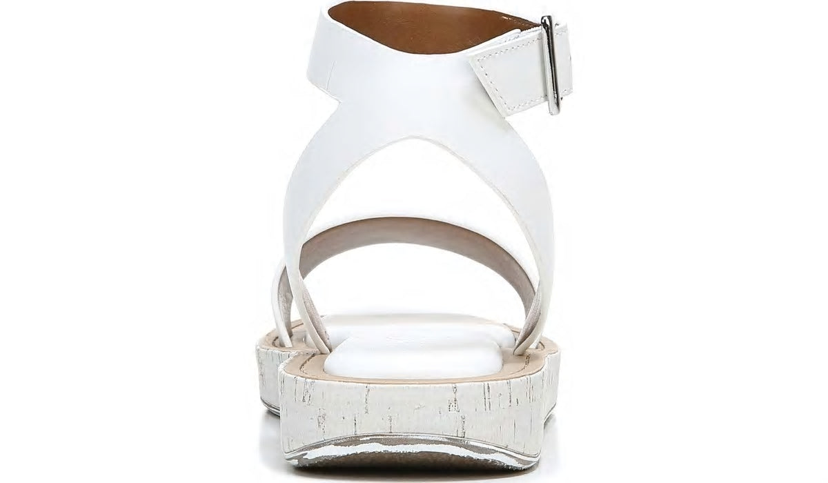 Franco Eden Platform Sandal - White Snake Print Faux Leather