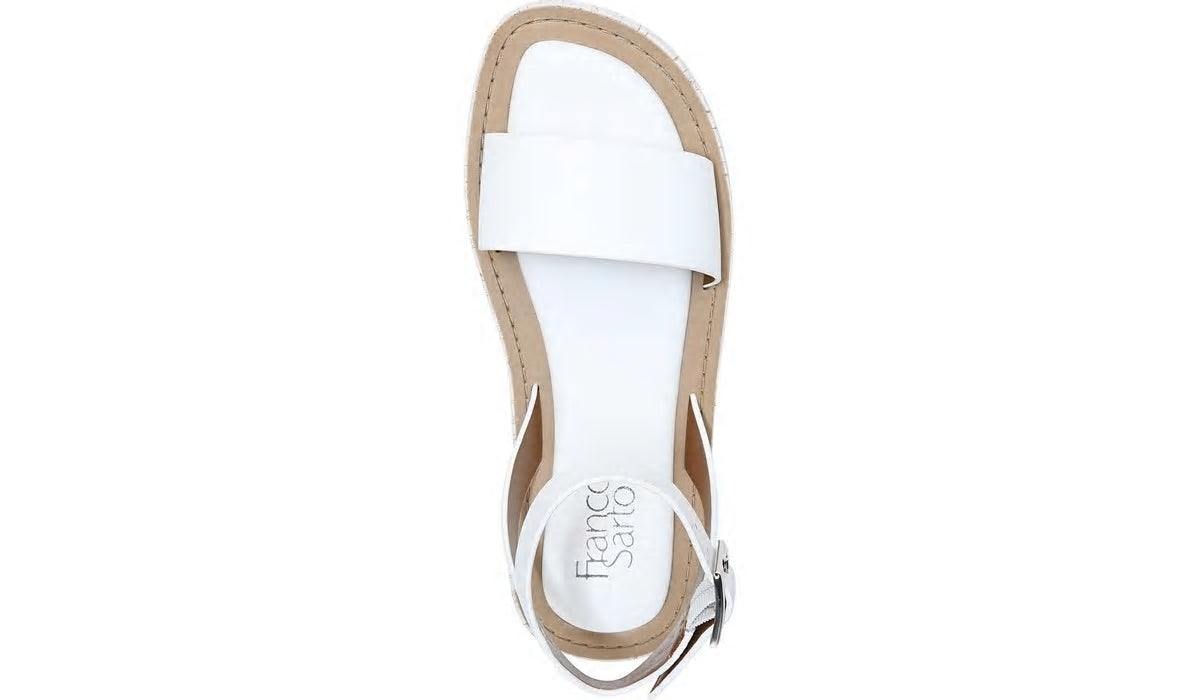 Franco Eden Platform Sandal - White Snake Print Faux Leather