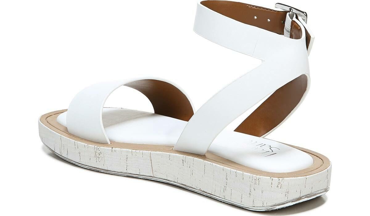 Franco Eden Platform Sandal - White Snake Print Faux Leather