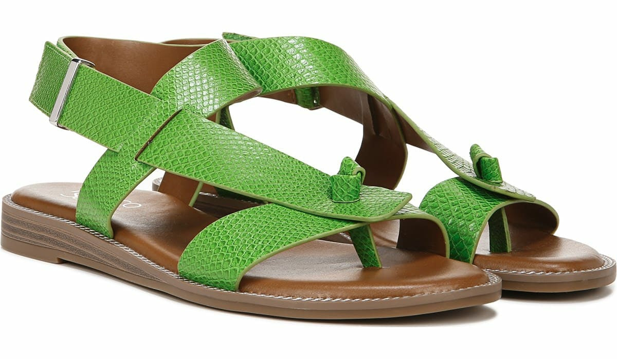 Franco Glenni Sandal - Green Apple Snake Faux Leather