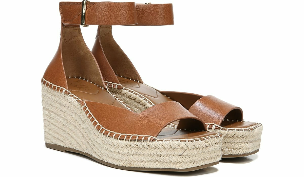 Franco Camera Espadrille Wedge Sandal - Cognac Leather