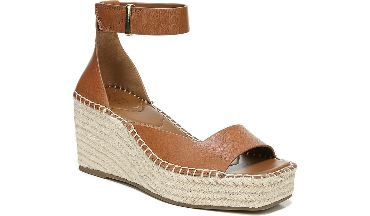 Franco Camera Espadrille Wedge Sandal - Cognac Leather