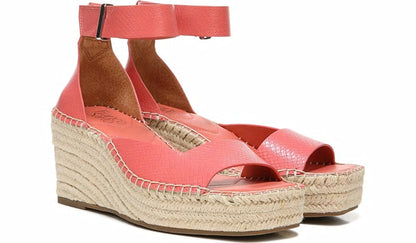 Franco Camera Espadrille Wedge Sandal - Coral Snake Print Faux Leather