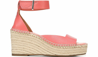 Franco Camera Espadrille Wedge Sandal - Coral Snake Print Faux Leather
