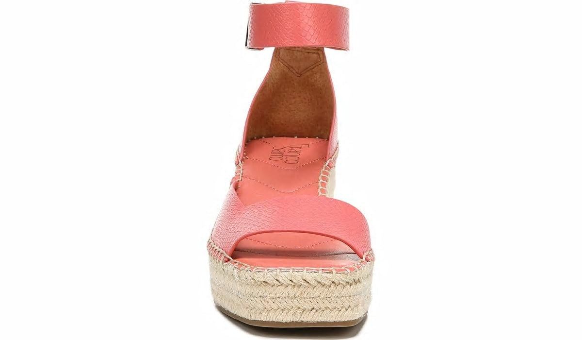 Franco Camera Espadrille Wedge Sandal - Coral Snake Print Faux Leather