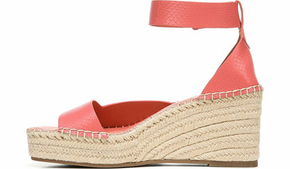 Franco Camera Espadrille Wedge Sandal - Coral Snake Print Faux Leather