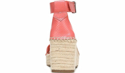 Franco Camera Espadrille Wedge Sandal - Coral Snake Print Faux Leather