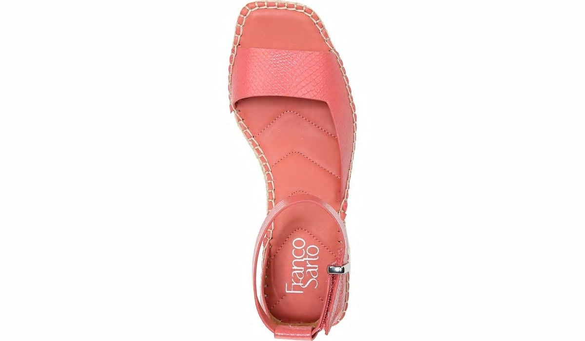 Franco Camera Espadrille Wedge Sandal - Coral Snake Print Faux Leather