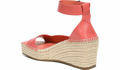 Franco Camera Espadrille Wedge Sandal - Coral Snake Print Faux Leather