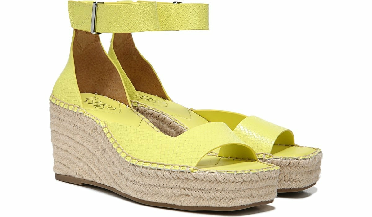 Franco Camera Espadrille Wedge Sandal - Limeade Snake Faux Leather