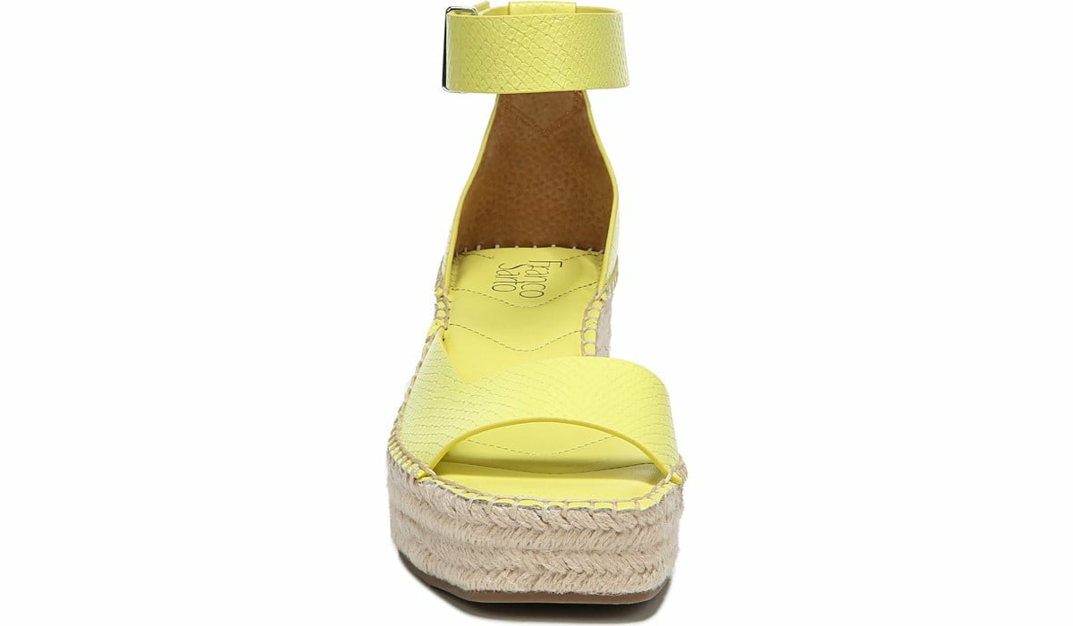 Franco Camera Espadrille Wedge Sandal - Limeade Snake Faux Leather