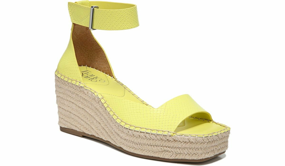 Franco Camera Espadrille Wedge Sandal - Limeade Snake Faux Leather