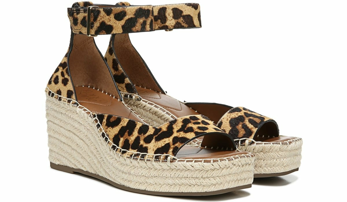 Franco Camera Espadrille Wedge Sandal - Leopard Calf Hair