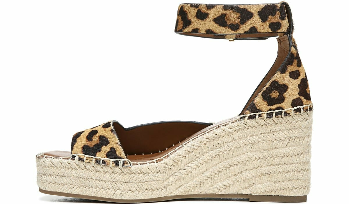 Franco Camera Espadrille Wedge Sandal - Leopard Calf Hair