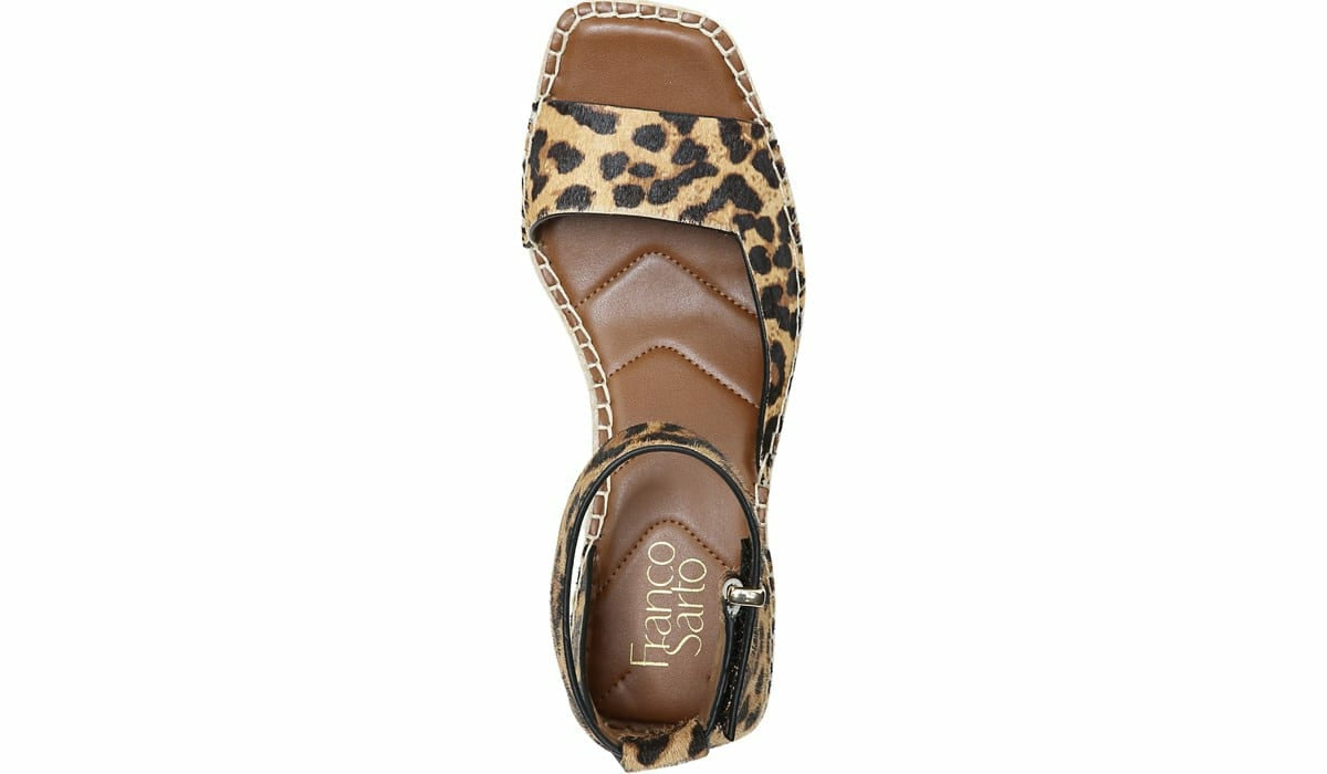 Franco Camera Espadrille Wedge Sandal - Leopard Calf Hair